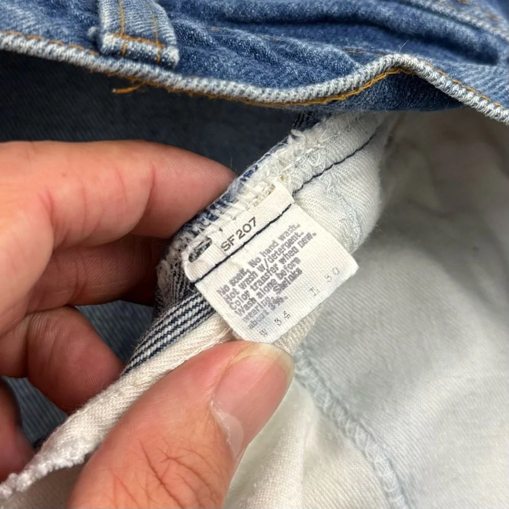 Vintage Orange Tab Levi's 505 217 Men's Straight Medium Wash Denim Jeans